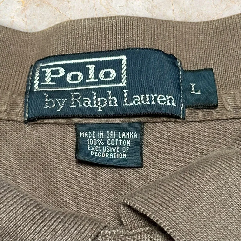Polo Ralph Lauren Mens‎ L Brown Cotton Polo Shirt Short Sleeve Classic